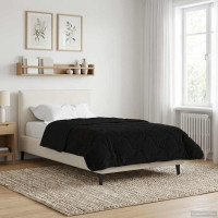 Produktbild för Sommar Duvet Svart 155 x 220 cm Mikrofiber och Teddyfleece