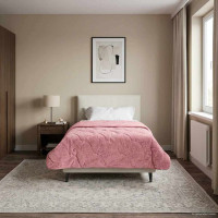 Produktbild för Sommar Duvet Rosa 140 x 220 cm Mikrofiber och Teddyfleece