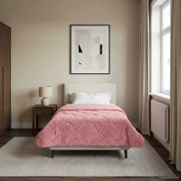 Produktbild för Sommar Duvet Rosa 135 x 200 cm Mikrofiber och Teddyfleece