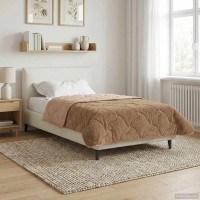 Produktbild för Sommar Duvet Taupe 140 x 220 cm Mikrofiber och Teddyfleece