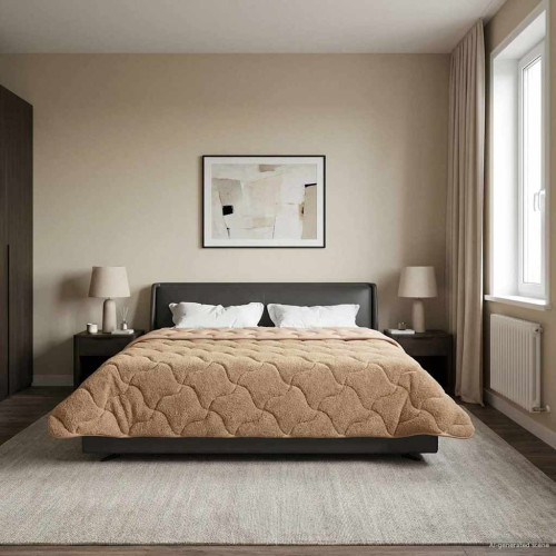 vidaXL Sommar Duvet Taupe 200 x 200 cm Mikrofiber och Teddyfleece