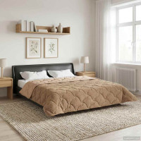 Produktbild för Sommar Duvet Taupe 200 x 200 cm Mikrofiber och Teddyfleece