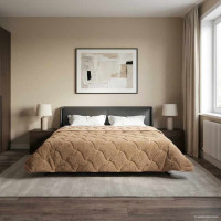 Produktbild för Sommar Duvet Taupe 200 x 240 cm Mikrofiber och Teddyfleece