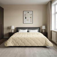 Produktbild för Sommar Duvet Kräm 200 x 200 cm Mikrofiber och Teddyfleece