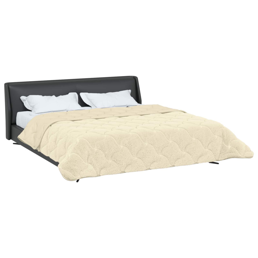 Produktbild för Sommar Duvet Kräm 200 x 240 cm Mikrofiber och Teddyfleece