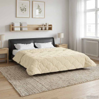 Produktbild för Sommar Duvet Kräm 200 x 240 cm Mikrofiber och Teddyfleece