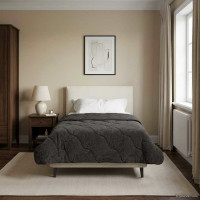 Produktbild för Full Års-Duvet Quiltad Antracit 135 x 200 cm