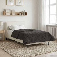 Produktbild för Full Års-Duvet Quiltad Antracit 140 x 220 cm