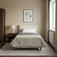 Produktbild för Full Års-Duvet Ljusgrå 135 x 200 cm Mikrofiber och Teddyfleece
