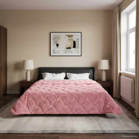 Produktbild för Full Års-Duvet Rosa 200 x 200 cm Mikrofiber och Teddyfleece