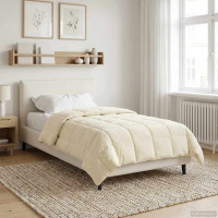 Produktbild för Full Års-Duvet Kräm 135 x 200 cm Mikrofiber och Teddyfleece