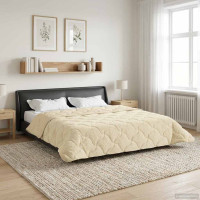 Produktbild för Full Års-Duvet Kräm 200 x 240 cm Mikrofiber och Teddyfleece