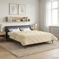 Produktbild för Full Års-Duvet Kräm 200 x 220 cm Mikrofiber och Teddyfleece