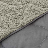 Produktbild för Vinter Täcke Ljusgrå 220 x 240 cm Mikrofiber och Teddyfleece