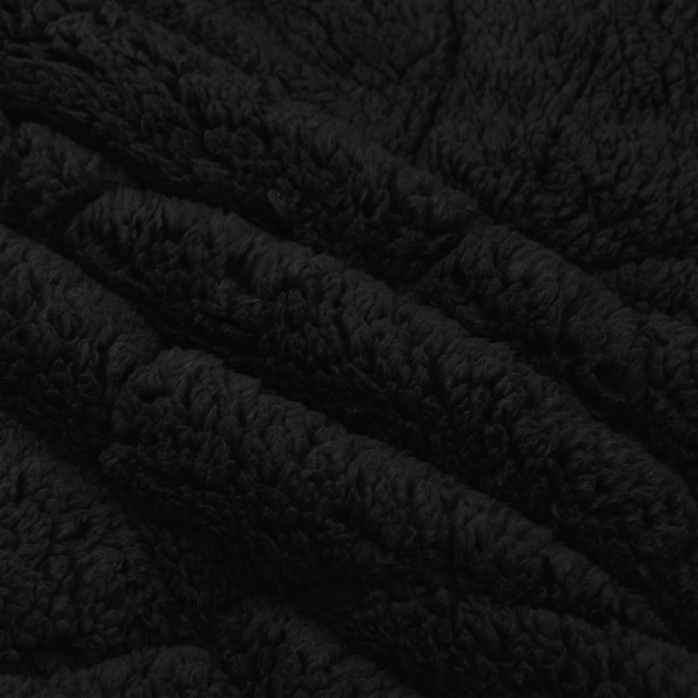 Produktbild för Vinter Täcke Svart 155 x 200 cm Mikrofiber och Teddyfleece