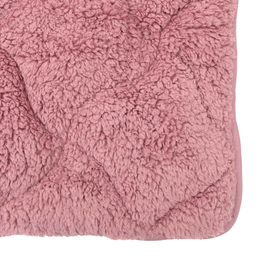 Produktbild för Vinter Täcke Rosa 135 x 200 cm Mikrofiber och Teddyfleece