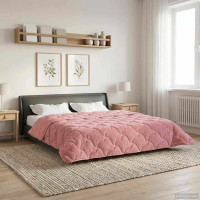 Produktbild för Vinter Täcke Rosa 200 x 240 cm Mikrofiber och Teddyfleece