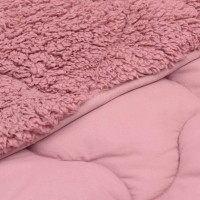 Produktbild för Vinter Täcke Rosa 200 x 220 cm Mikrofiber och Teddyfleece