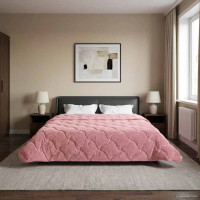 Produktbild för Vinter Täcke Rosa 240 x 260 cm Mikrofiber och Teddyfleece