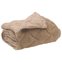 Produktbild för Vinter Täcke Taupe 200 x 200 cm Mikrofiber och Teddyfleece