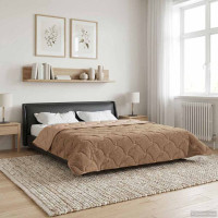 Produktbild för Vinter Täcke Taupe 200 x 220 cm Mikrofiber och Teddyfleece