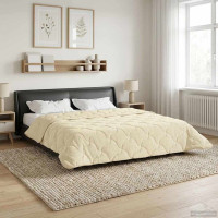Produktbild för Vinter Täcke Kräm 240 x 260 cm Mikrofiber och Teddyfleece