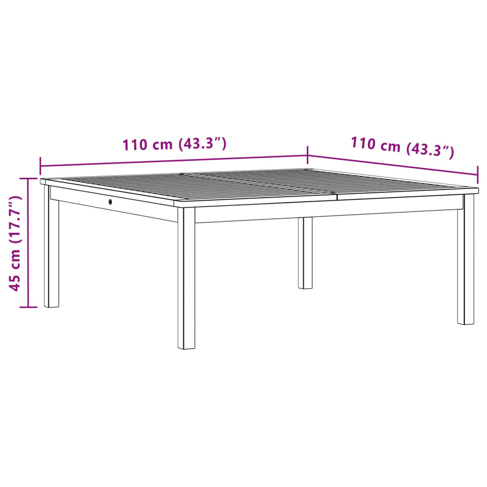 Produktbild för Kaffeebord Ljus akacia 110 x 110 x 45 cm Massivt Akaciaträ