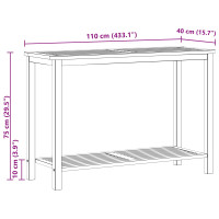 Produktbild för Trädgårdskonsolbord Ljus akacia 110 x 40 x 75 cm