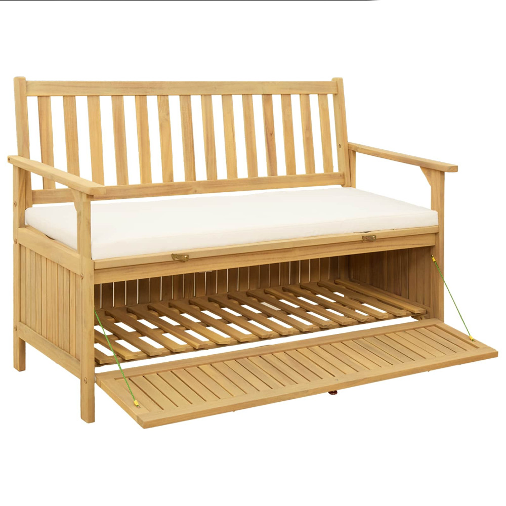 Produktbild för Förvaringsbänk med kudde med lagring med dörr 120 x 63 x 84 cm