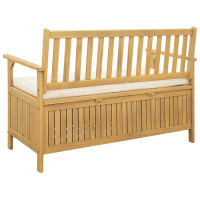 Produktbild för Förvaringsbänk med kudde med lagring med dörr 120 x 63 x 84 cm