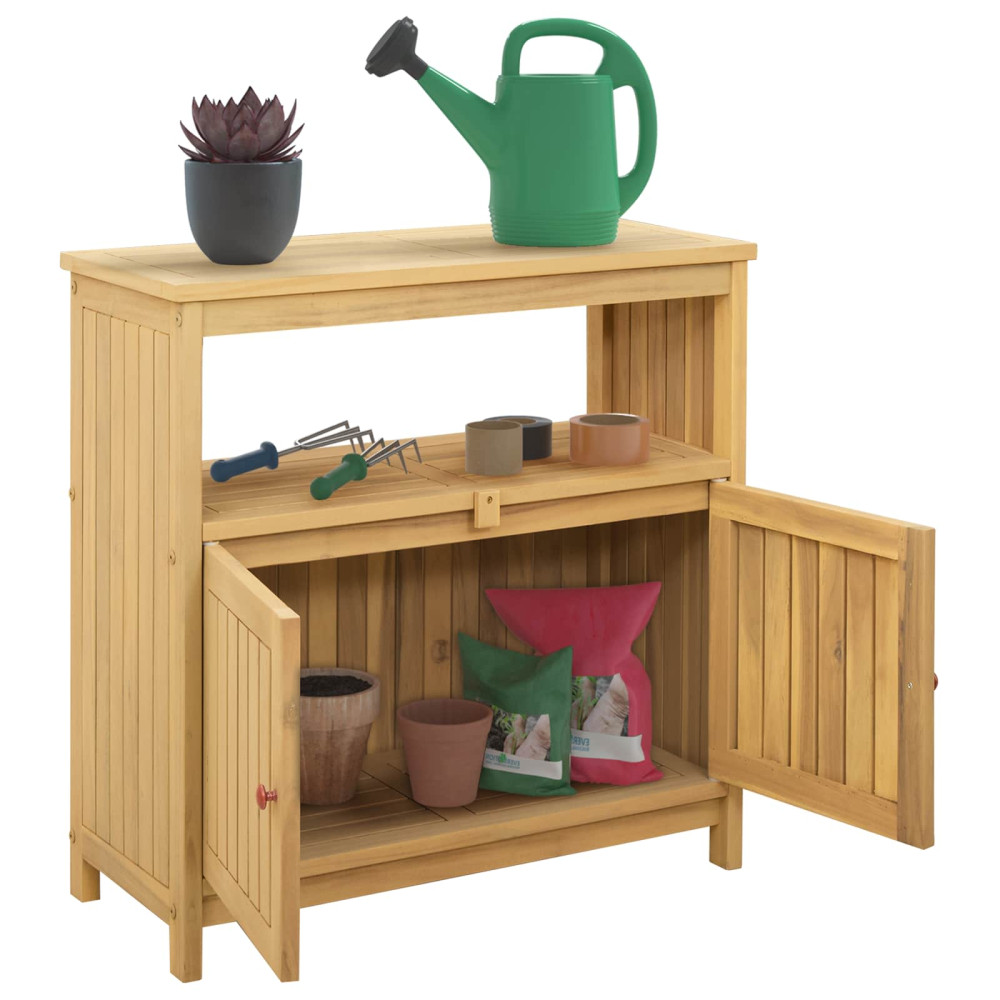 Produktbild för Trädgårdskonsolbord Ljus akacia 80 x 35 x 75 cm