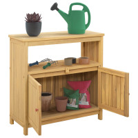 Produktbild för Trädgårdskonsolbord Ljus akacia 80 x 35 x 75 cm