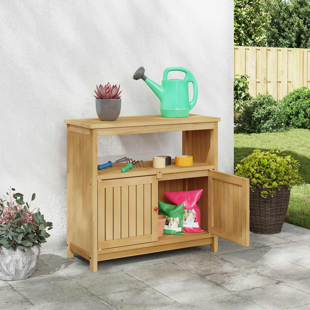 Produktbild för Trädgårdskonsolbord Ljus akacia 80 x 35 x 75 cm