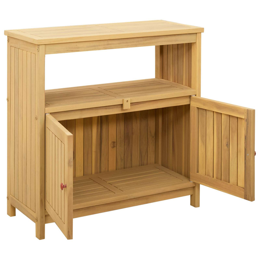 Produktbild för Trädgårdskonsolbord Ljus akacia 80 x 35 x 75 cm