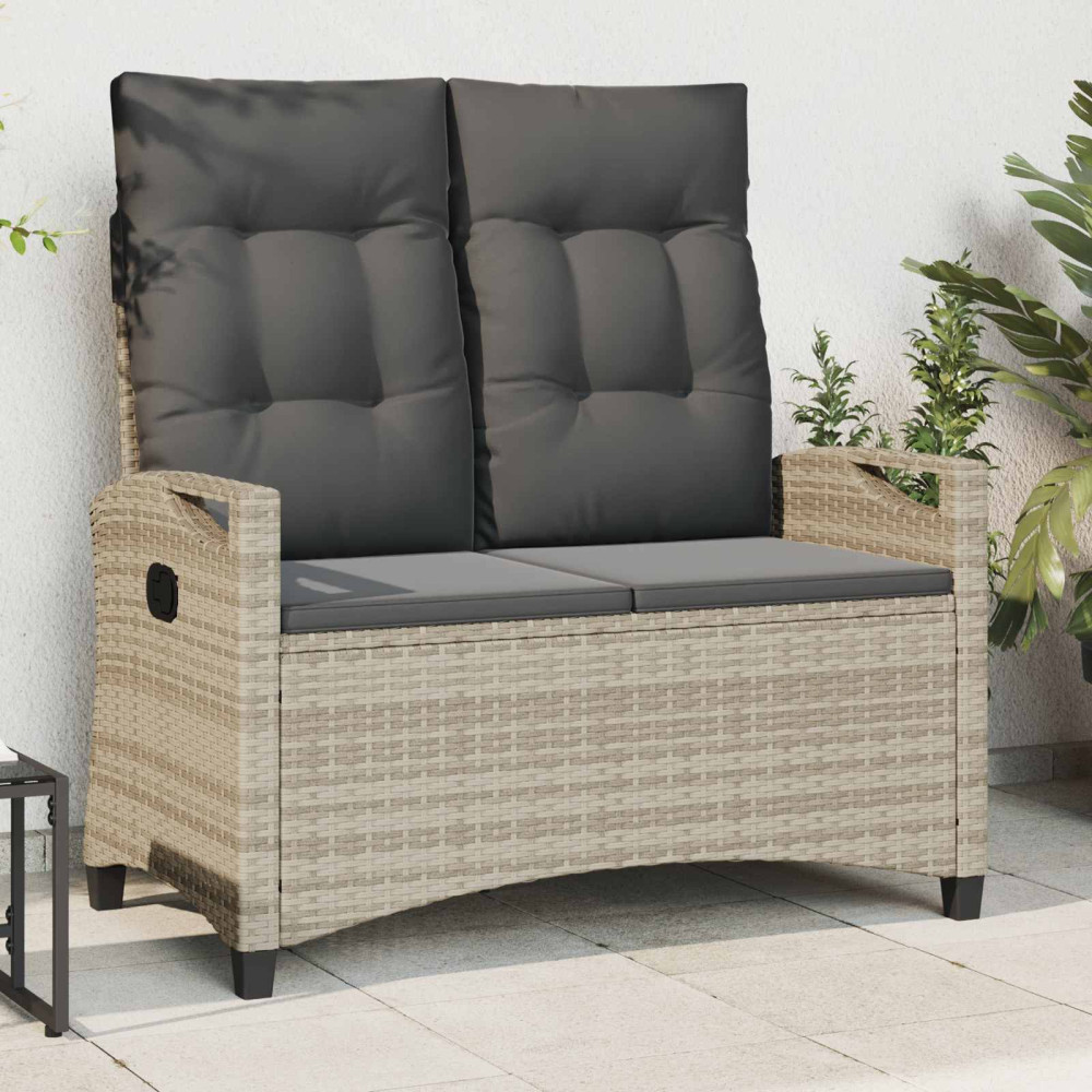 Produktbild för Trädgårdsbänk med kudde 105 x 60 x 112 cm stål