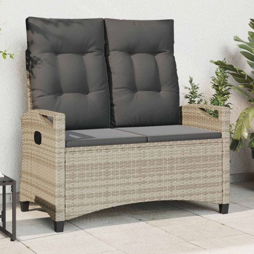 vidaXL Trädgårdsbänk med kudde 105 x 60 x 112 cm stål