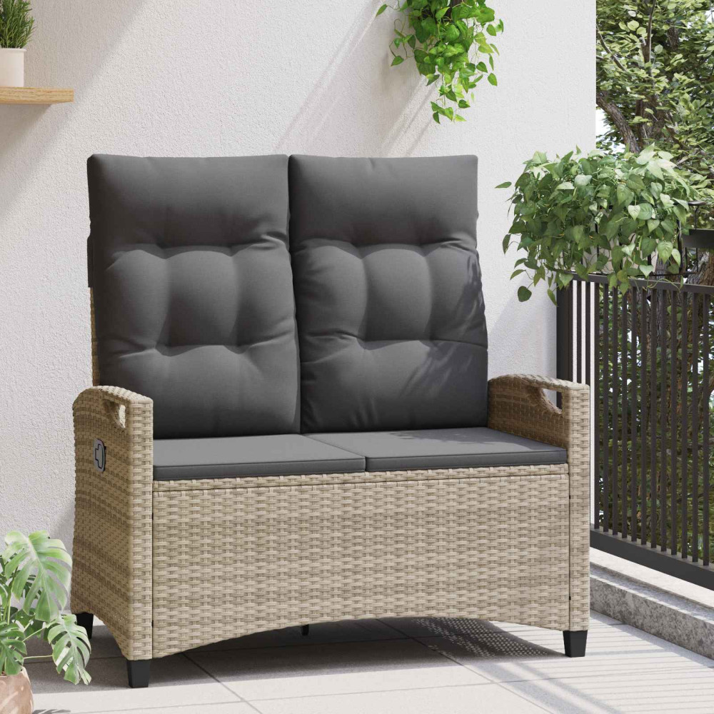 Produktbild för Trädgårdsbänk med kudde 105 x 60 x 112 cm stål
