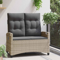 Produktbild för Trädgårdsbänk med kudde 105 x 60 x 112 cm stål