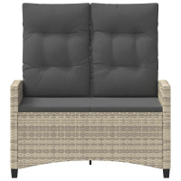 Produktbild för Trädgårdsbänk med kudde 105 x 60 x 112 cm stål