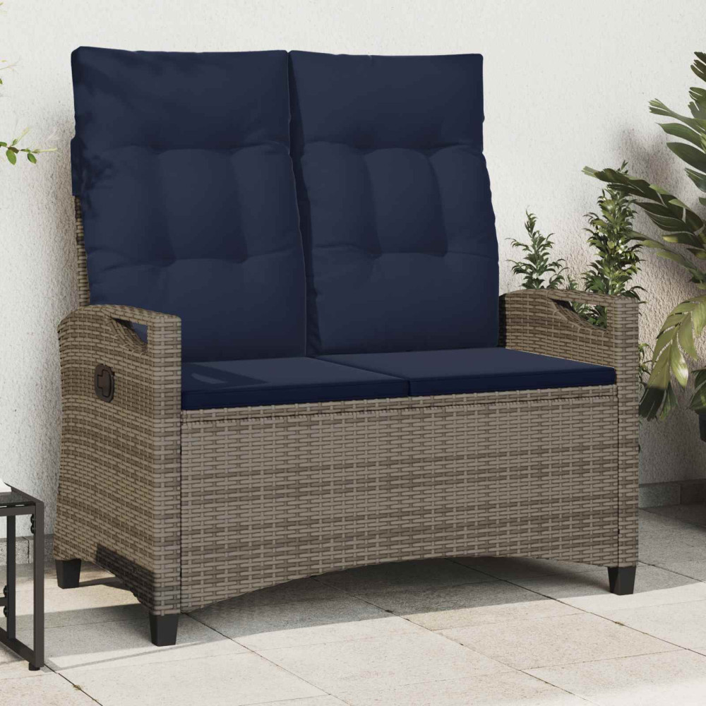 Produktbild för Trädgårdsbänk med kudde 105 x 60 x 112 cm stål