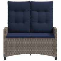 Produktbild för Trädgårdsbänk med kudde 105 x 60 x 112 cm stål