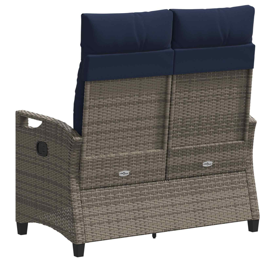 Produktbild för Trädgårdsbänk med kudde 105 x 60 x 112 cm stål