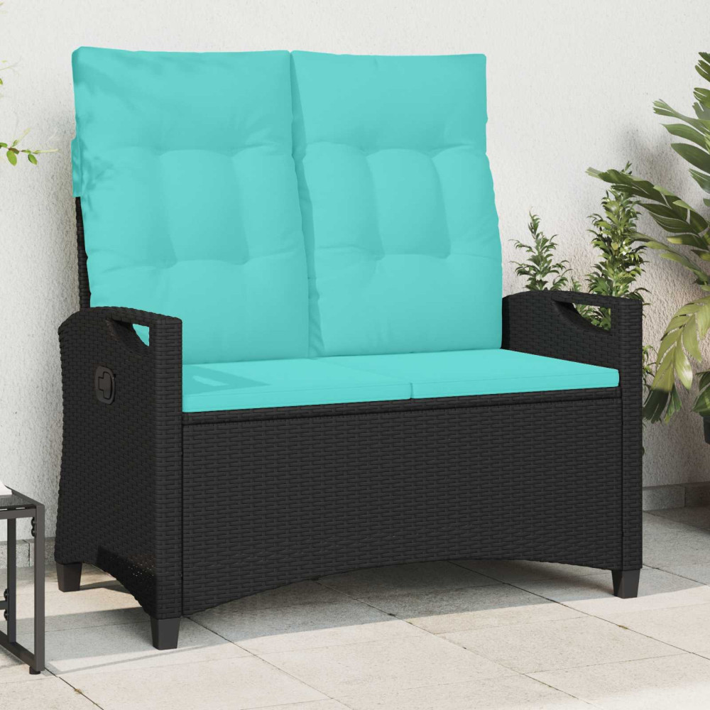 Produktbild för Trädgårdsbänk med kudde 105 x 60 x 112 cm stål