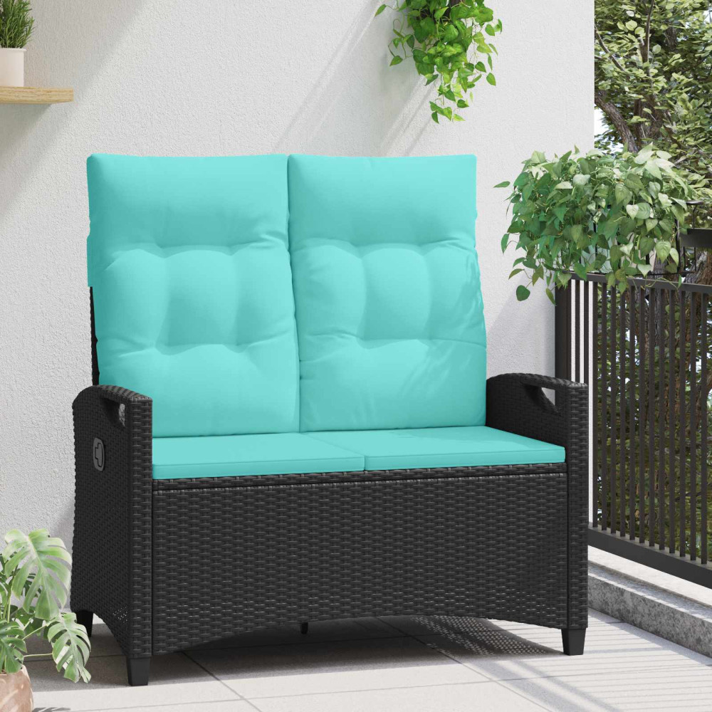 Produktbild för Trädgårdsbänk med kudde 105 x 60 x 112 cm stål