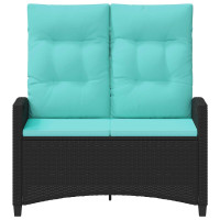 Produktbild för Trädgårdsbänk med kudde 105 x 60 x 112 cm stål