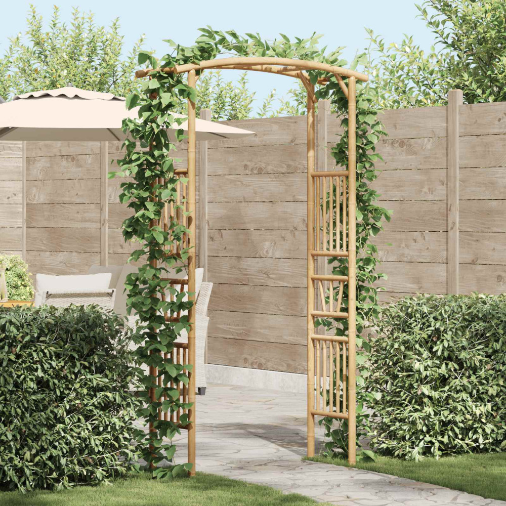 Produktbild för Trädgårdsbåge Naturfärg 110 x 40 x 205 cm Bambus