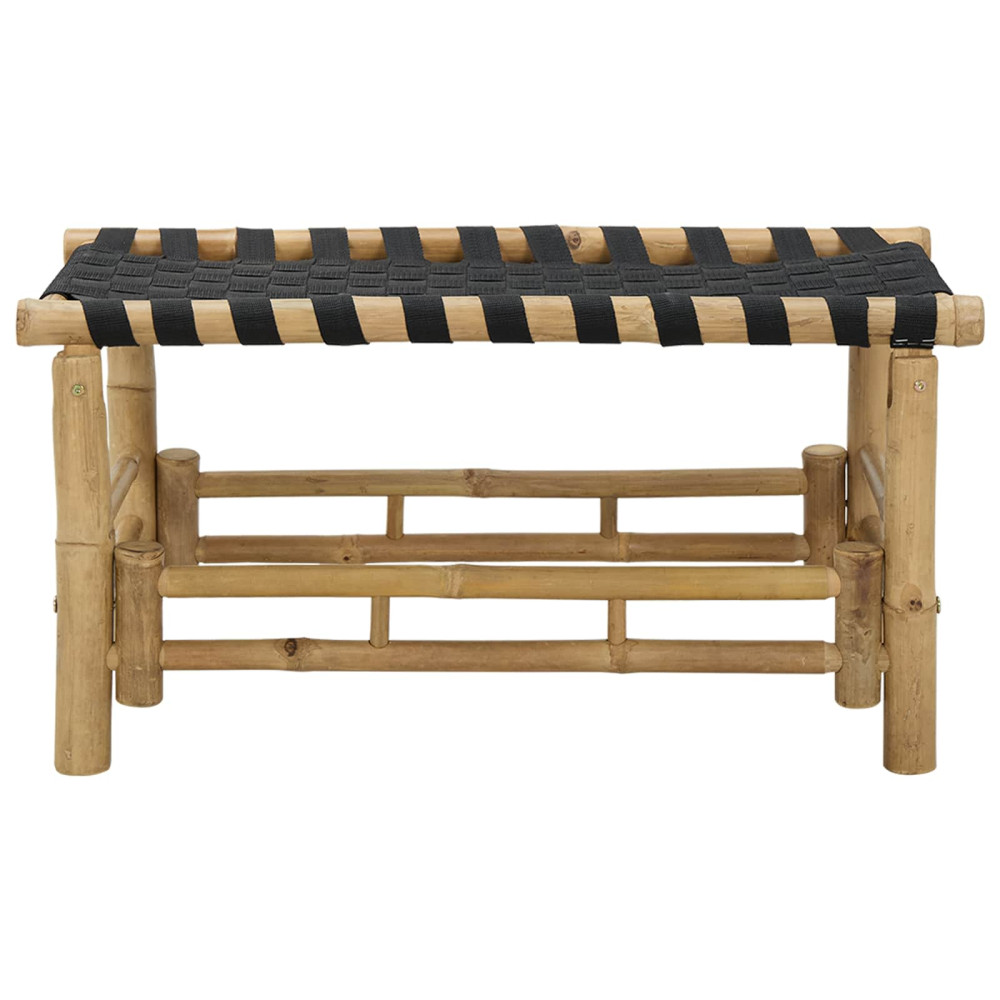 Produktbild för Trädgårdsbänk 80 x 38 x 40 cm Bambus Naturfärg Rektangulär