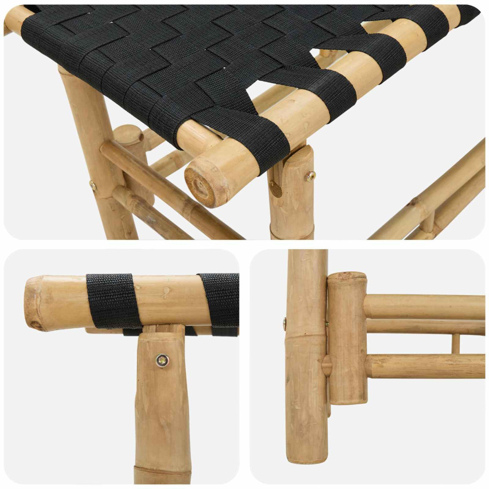 Produktbild för Trädgårdsbänk 80 x 38 x 40 cm Bambus Naturfärg Rektangulär