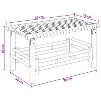 Produktbild för Trädgårdsbänk 80 x 38 x 40 cm Bambus Naturfärg Rektangulär