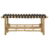 Produktbild för Trädgårdsbänk 110 x 38 x 40 cm Bambus Naturfärg Rektangulär